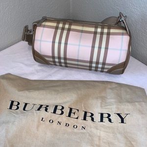 Burberry candy barrel baguette plaid canvas